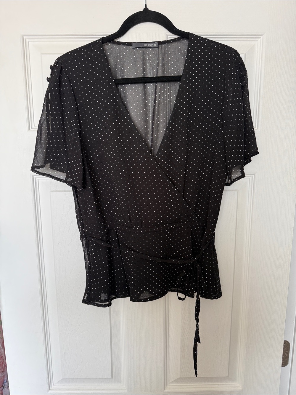 Matty M Black Polka Dot Blouse